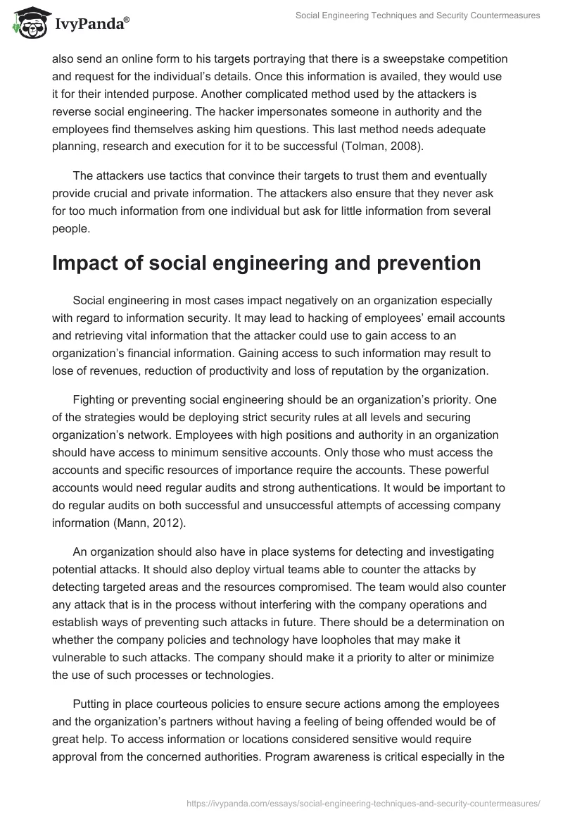 Social Engineering Techniques and Security Countermeasures. Page 2