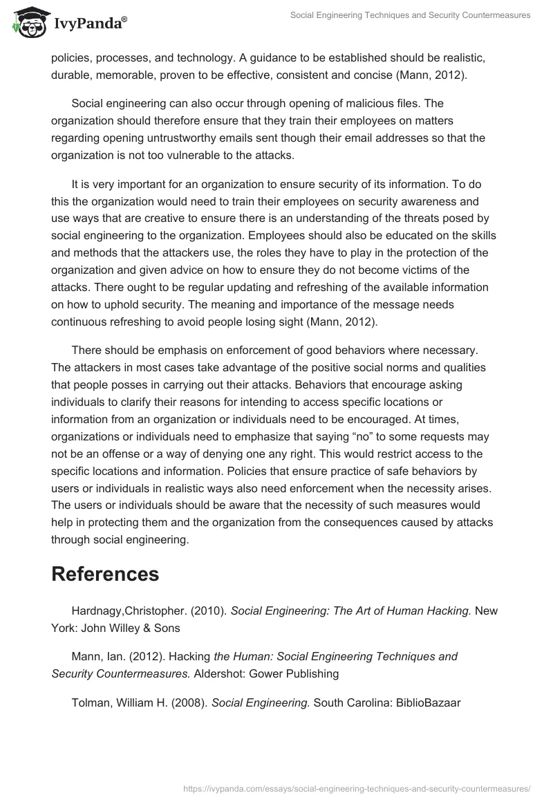 Social Engineering Techniques and Security Countermeasures. Page 3