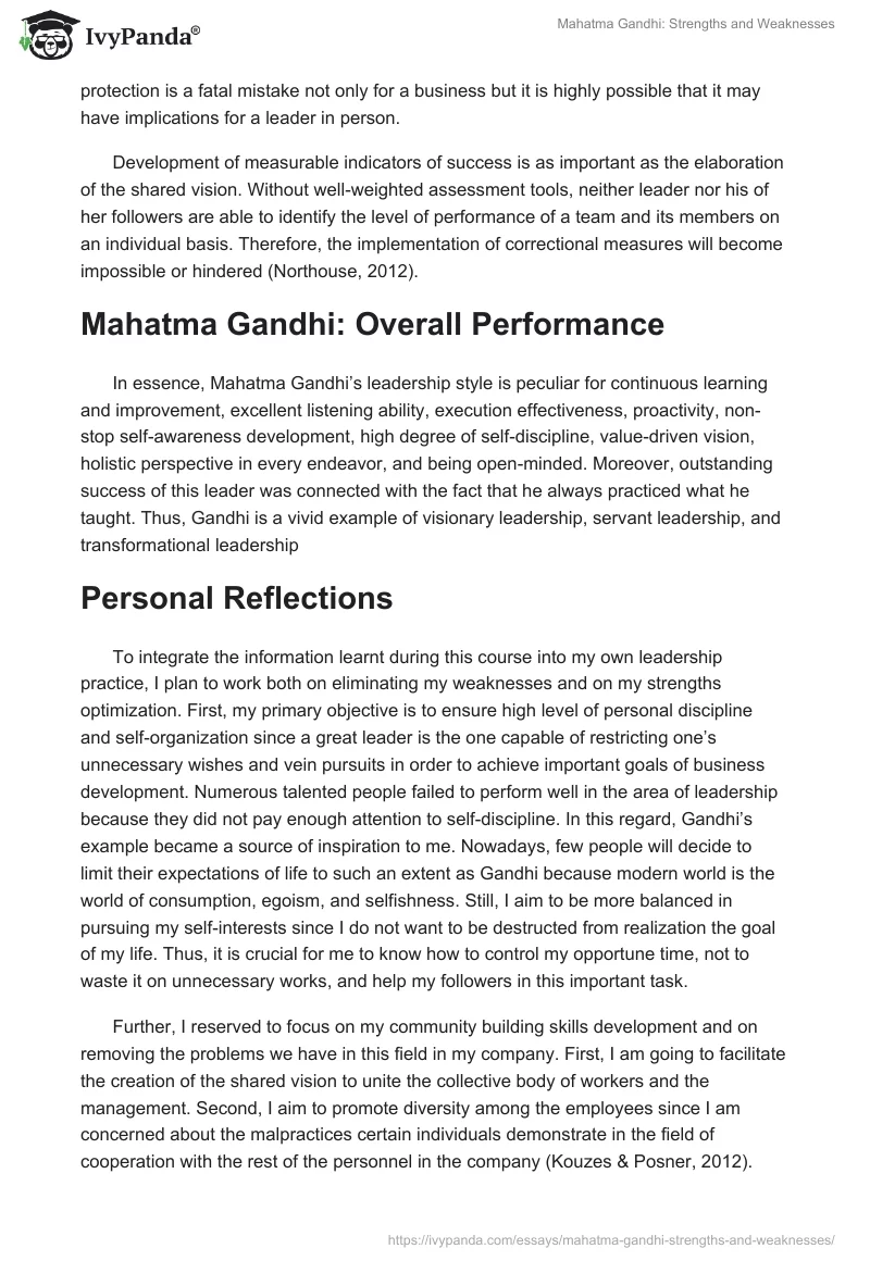 Mahatma Gandhi: Strengths and Weaknesses. Page 4