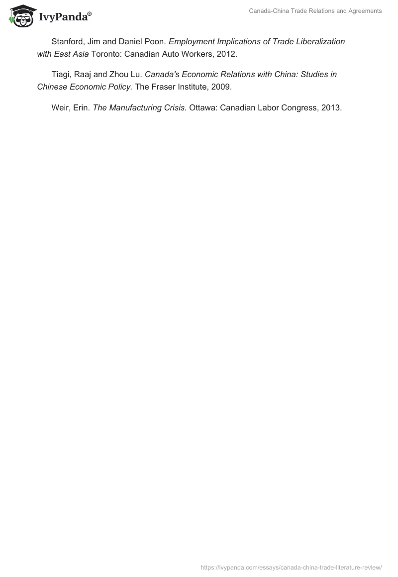 Canada-China Trade Relations and Agreements. Page 4