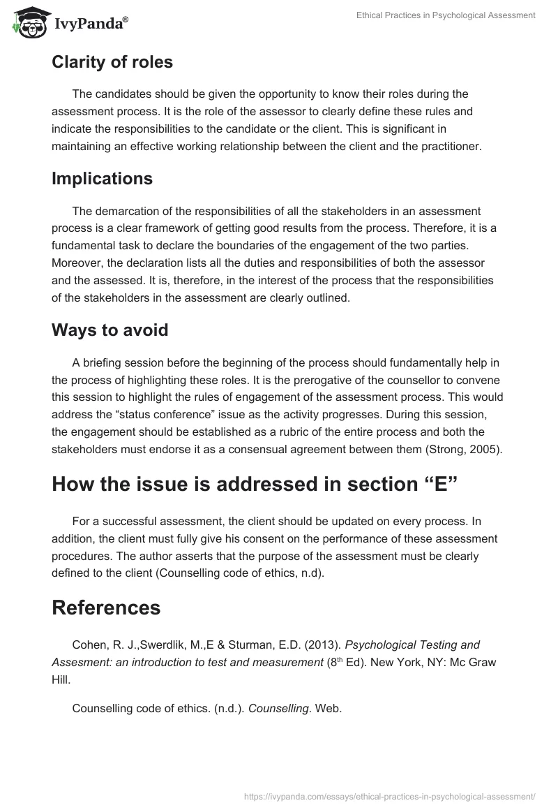 Ethical Practices in Psychological Assessment. Page 3