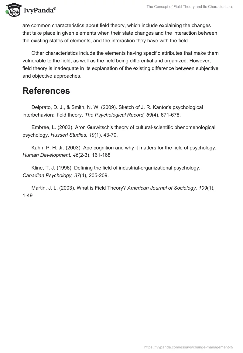 The Concept of Field Theory and Its Characteristics. Page 5