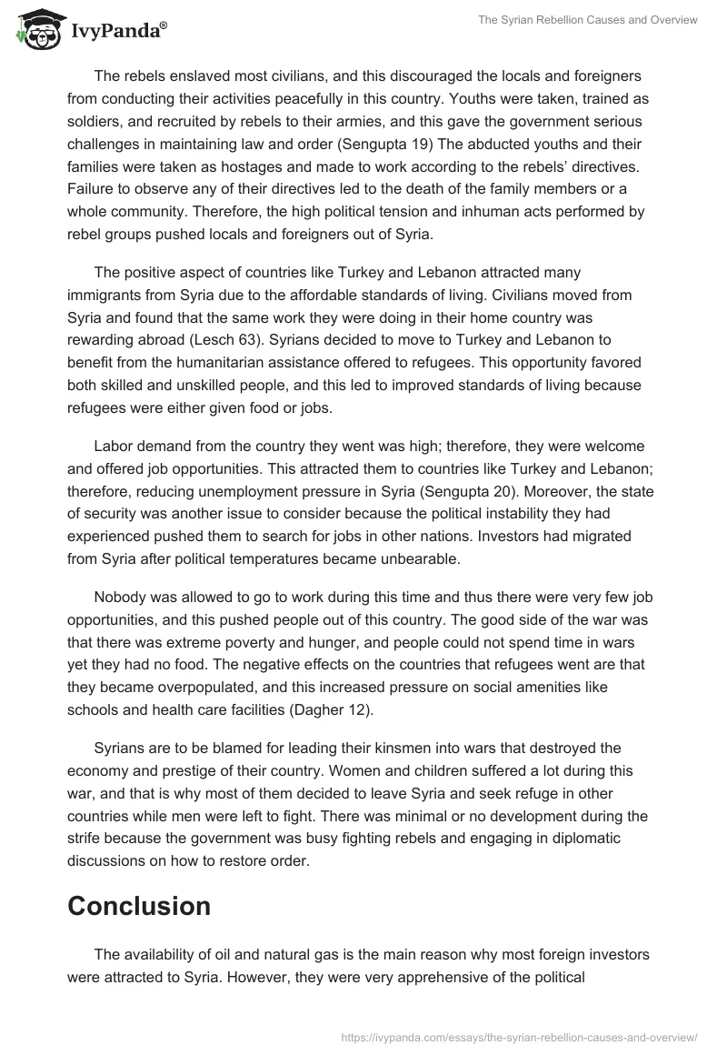 The Syrian Rebellion Causes and Overview. Page 2