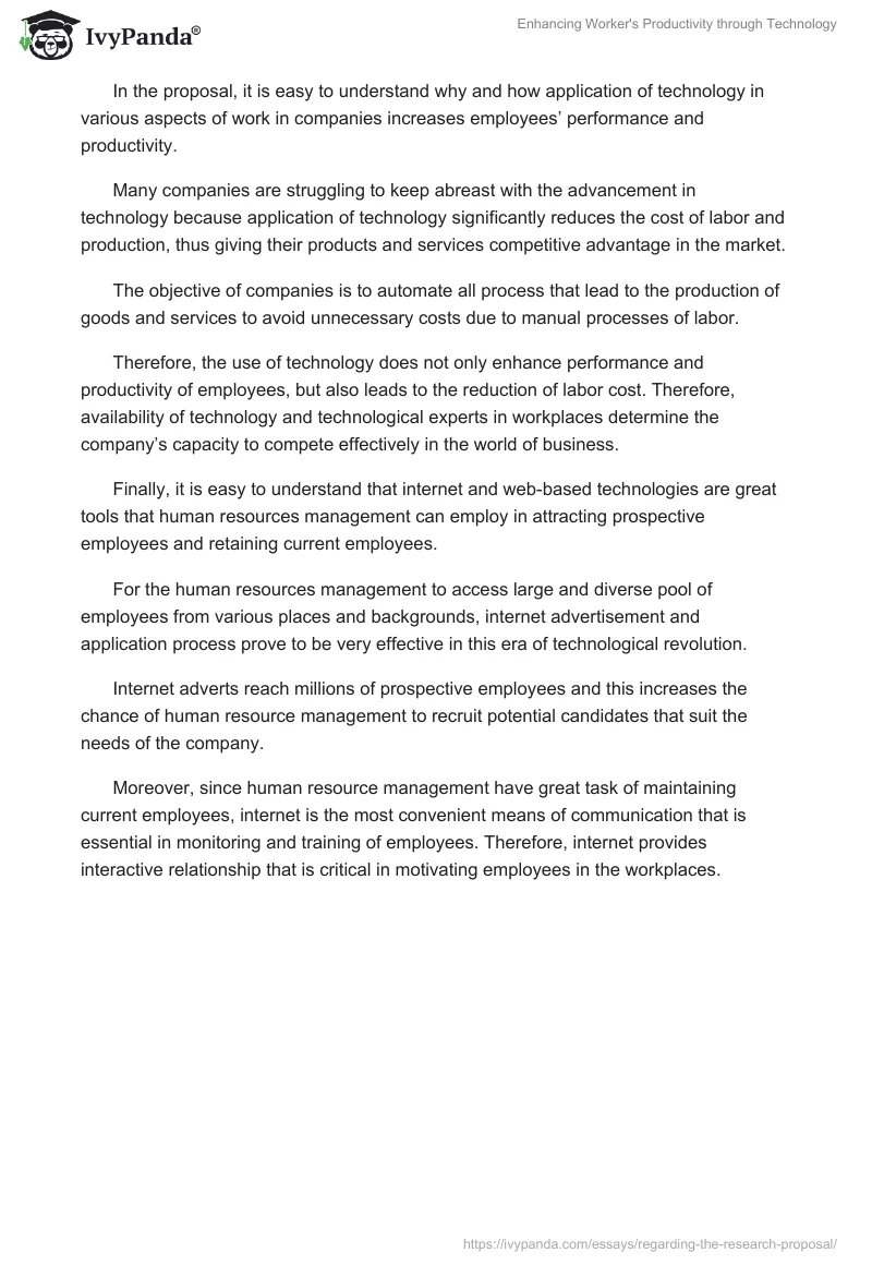 Enhancing Worker's Productivity through Technology. Page 2