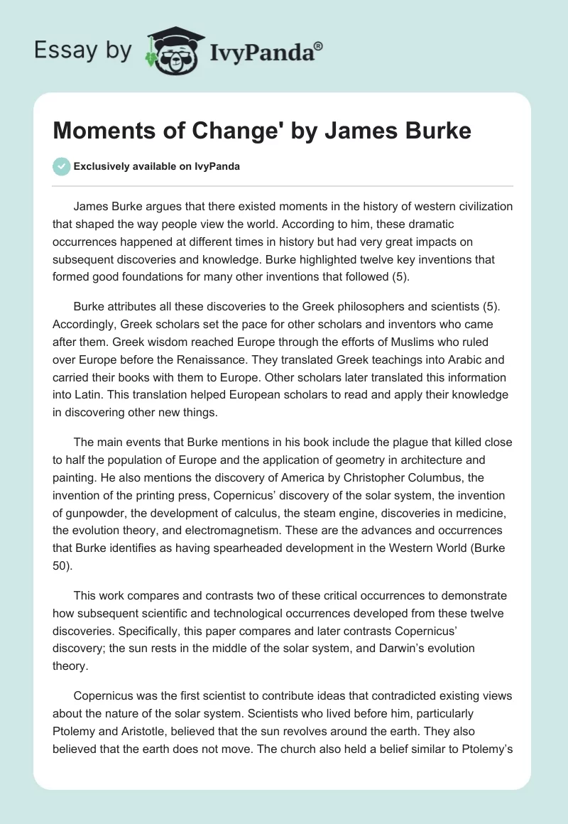 Moments of Change' by James Burke. Page 1