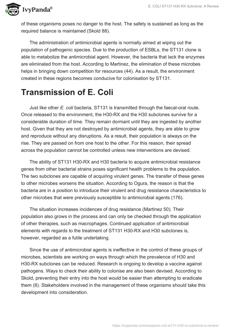 E. COLI ST131 H30-RX Subclone: A Review. Page 3