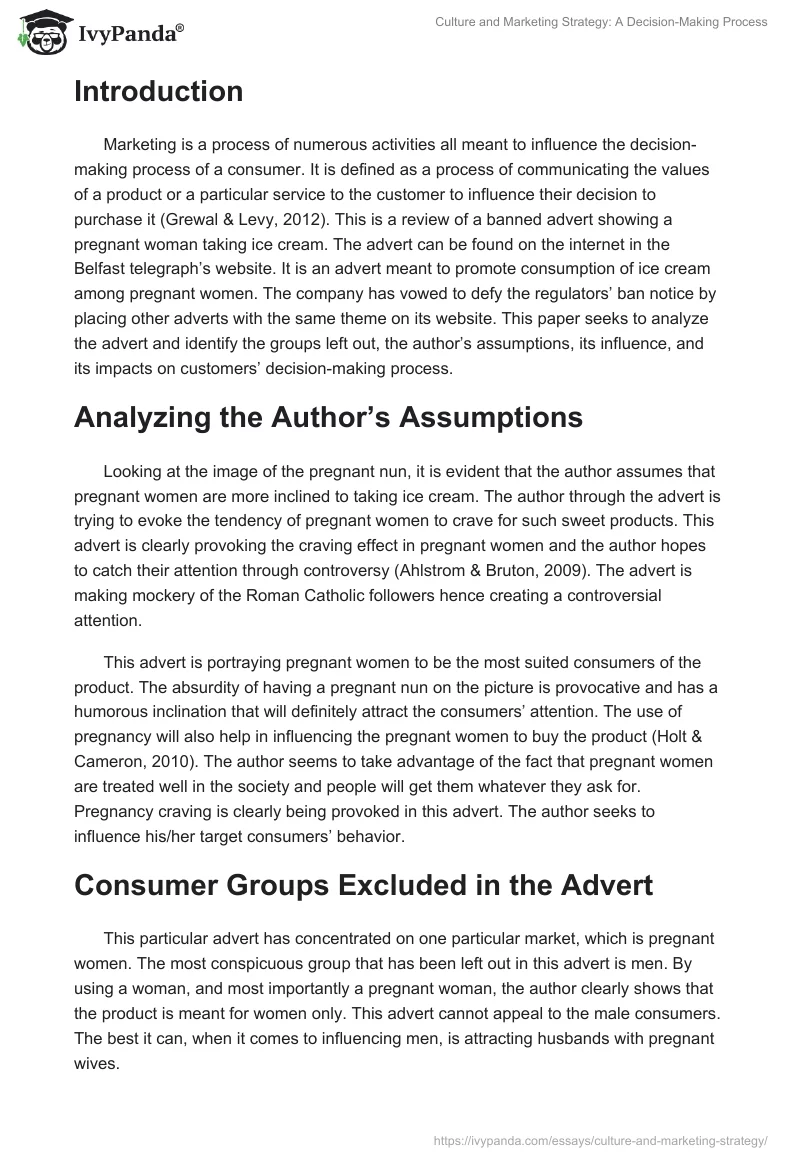 Culture and Marketing Strategy: A Decision-Making Process. Page 2