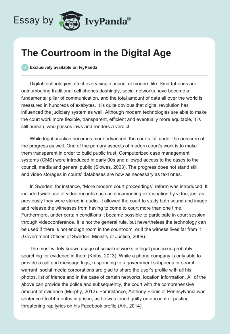 The Courtroom in the Digital Age. Page 1