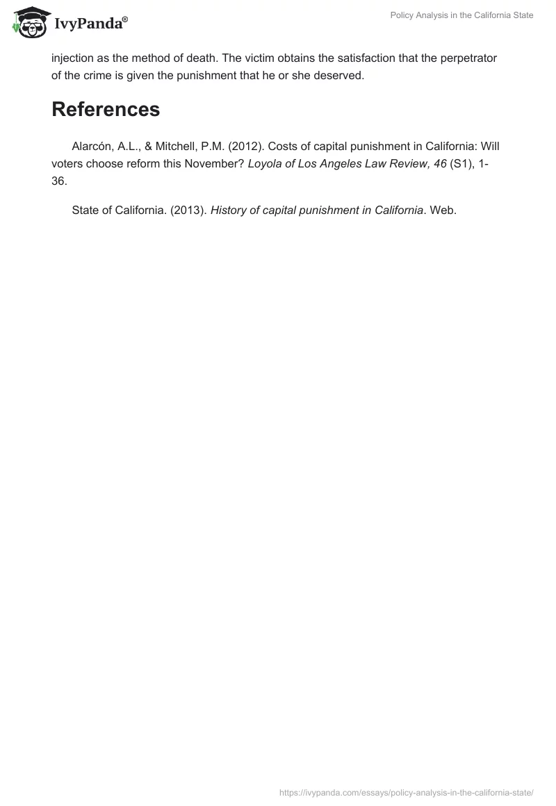 Policy Analysis in the California State. Page 3
