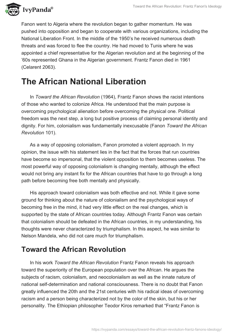 "Toward the African Revolution": Frantz Fanon's Ideology. Page 2