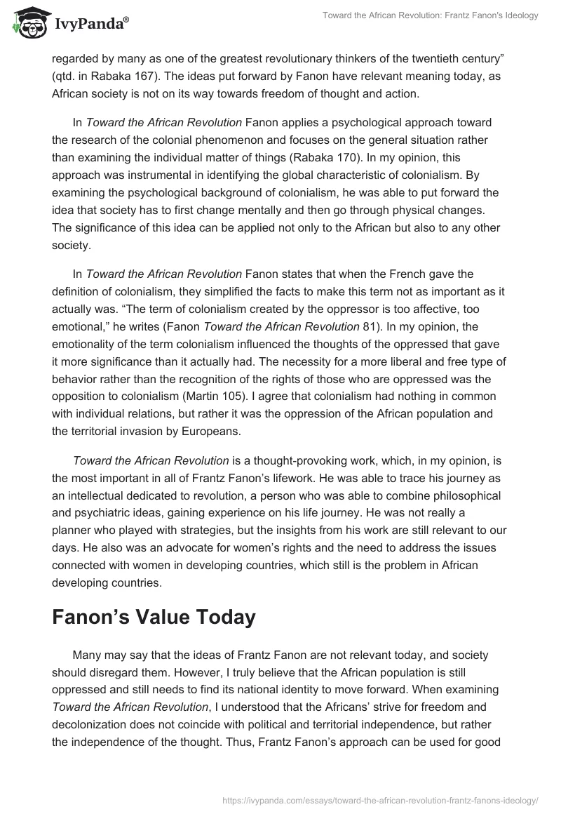 "Toward the African Revolution": Frantz Fanon's Ideology. Page 3
