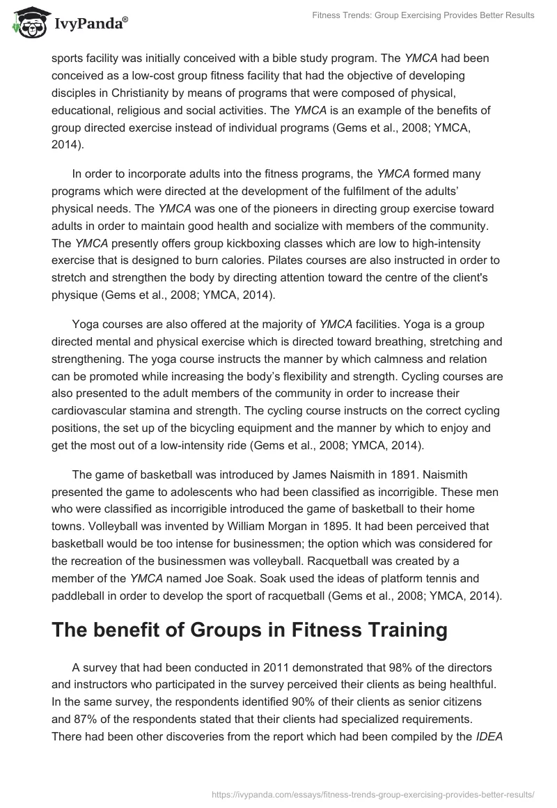 Fitness Trends: Group Exercising Provides Better Results. Page 5