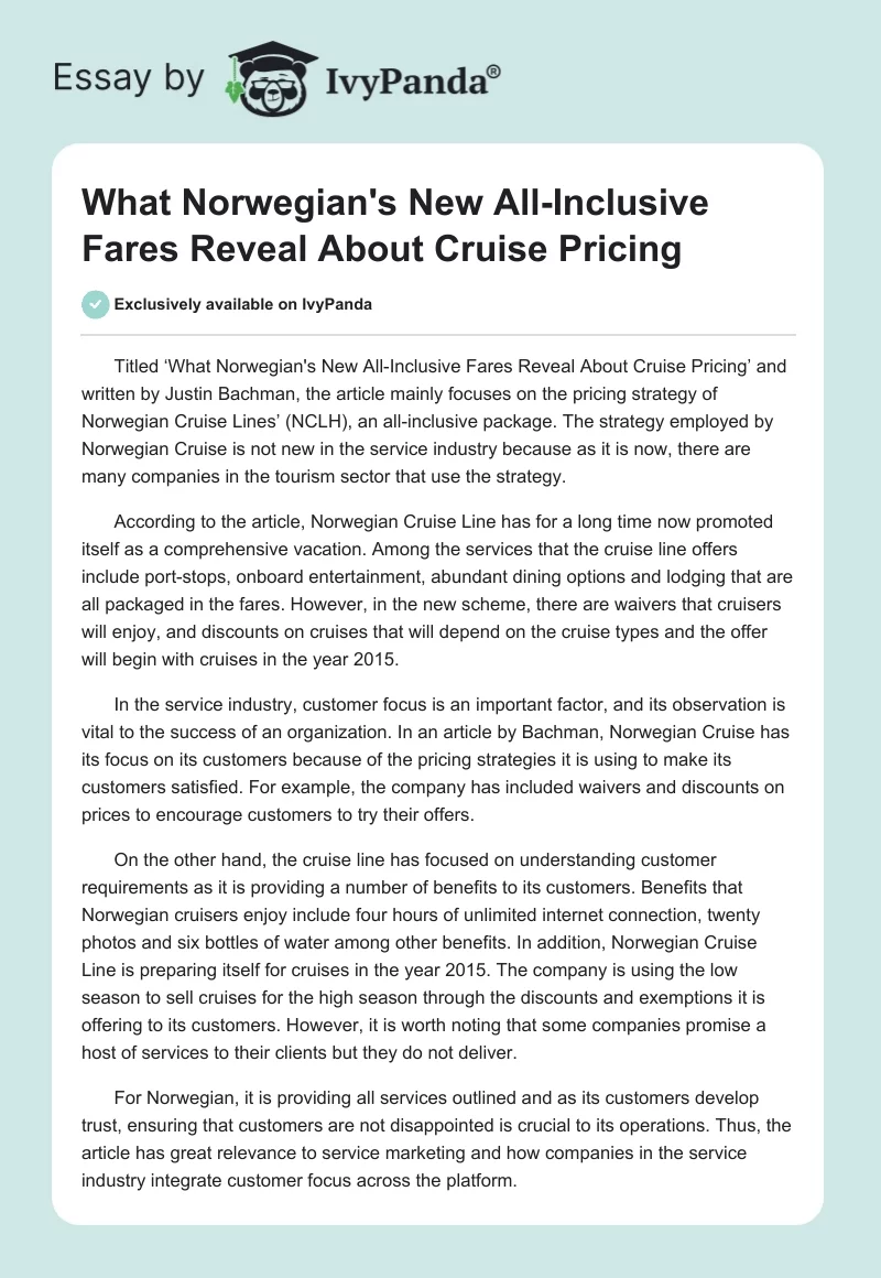 What Norwegian's New All-Inclusive Fares Reveal About Cruise Pricing. Page 1