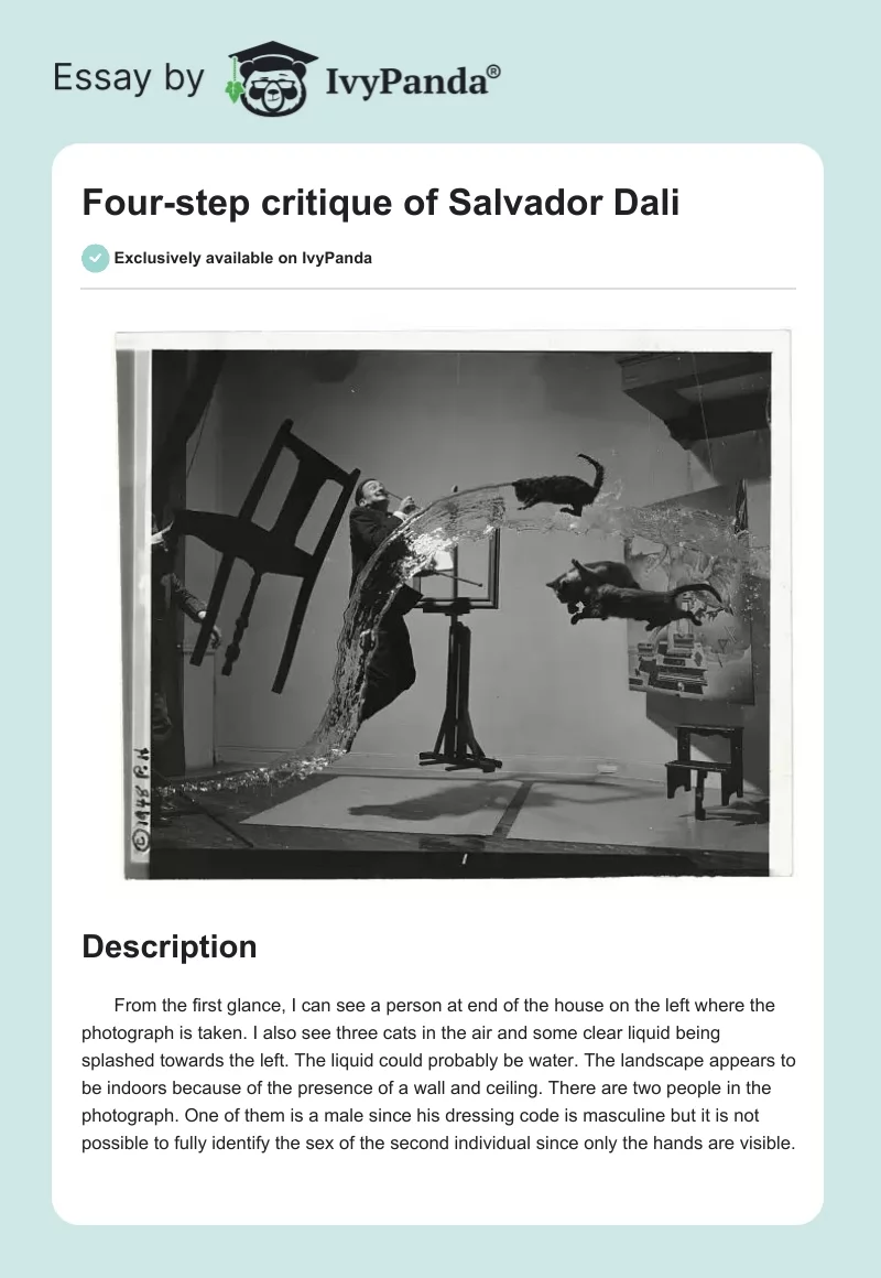 Four-step critique of Salvador Dali. Page 1