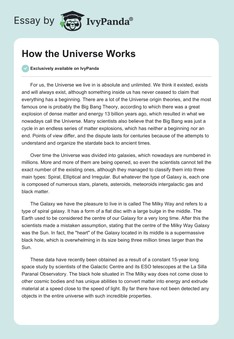 How the Universe Works. Page 1