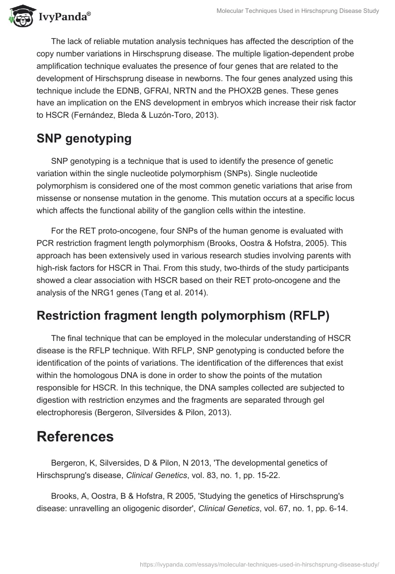 Molecular Techniques Used in Hirschsprung Disease Study. Page 2
