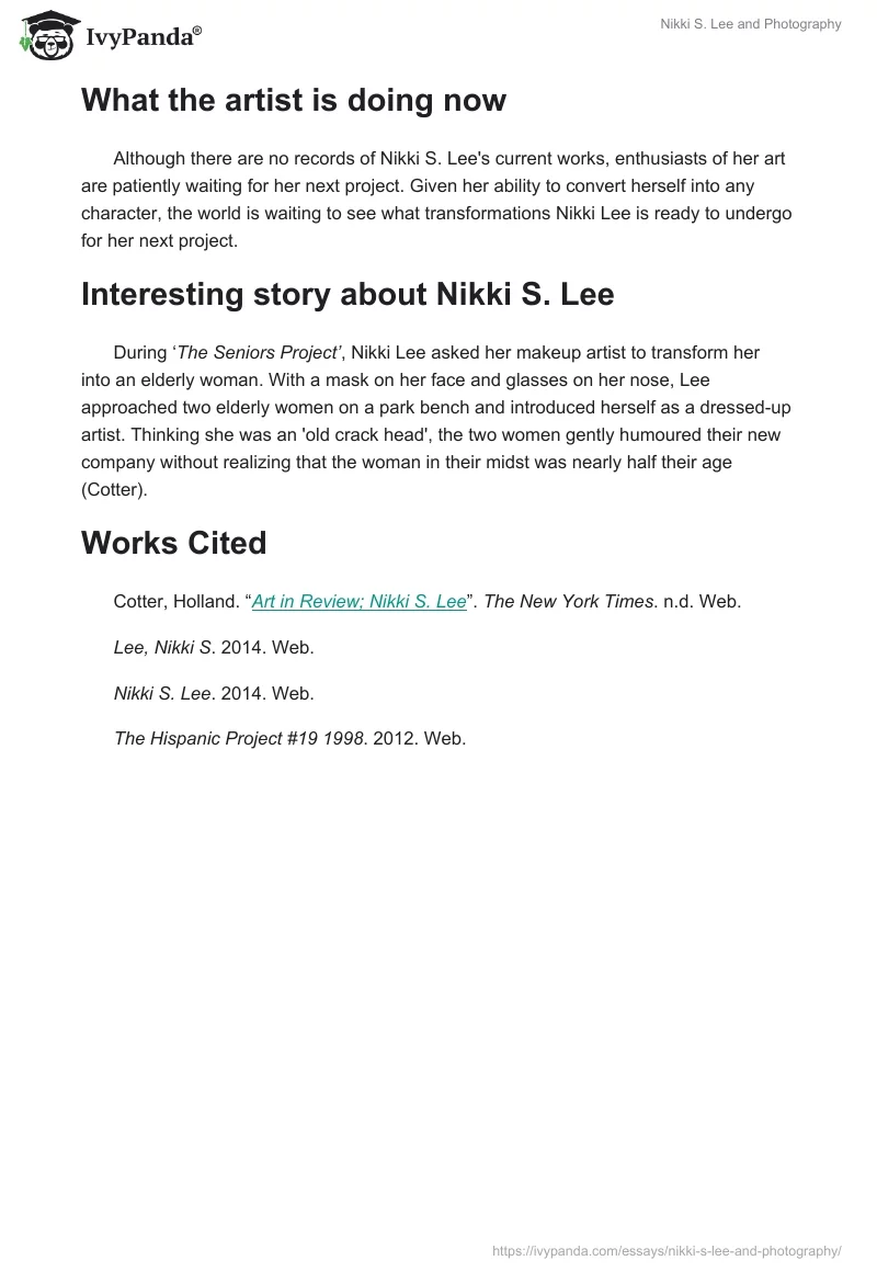 Nikki S. Lee and Photography. Page 4
