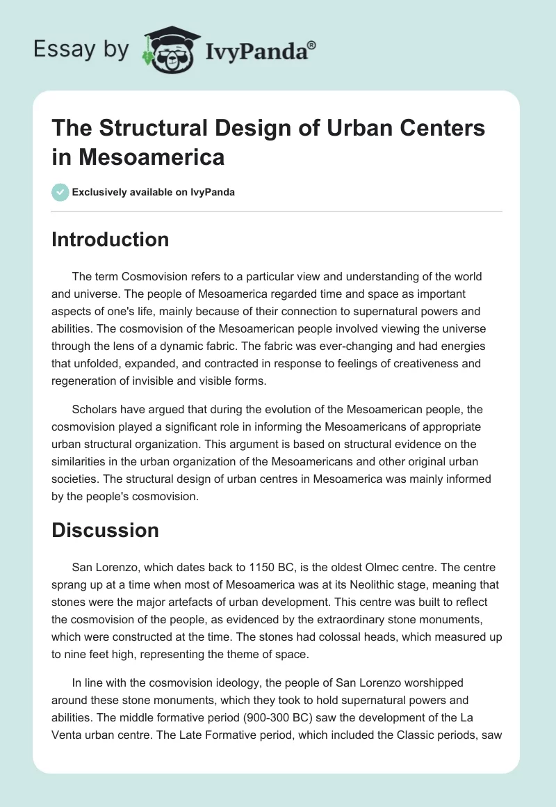 The Structural Design of Urban Centers in Mesoamerica. Page 1