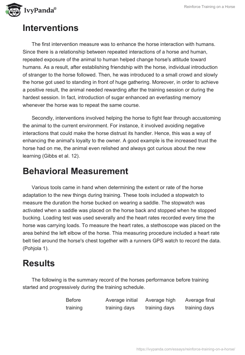 Reinforce Training on a Horse. Page 2