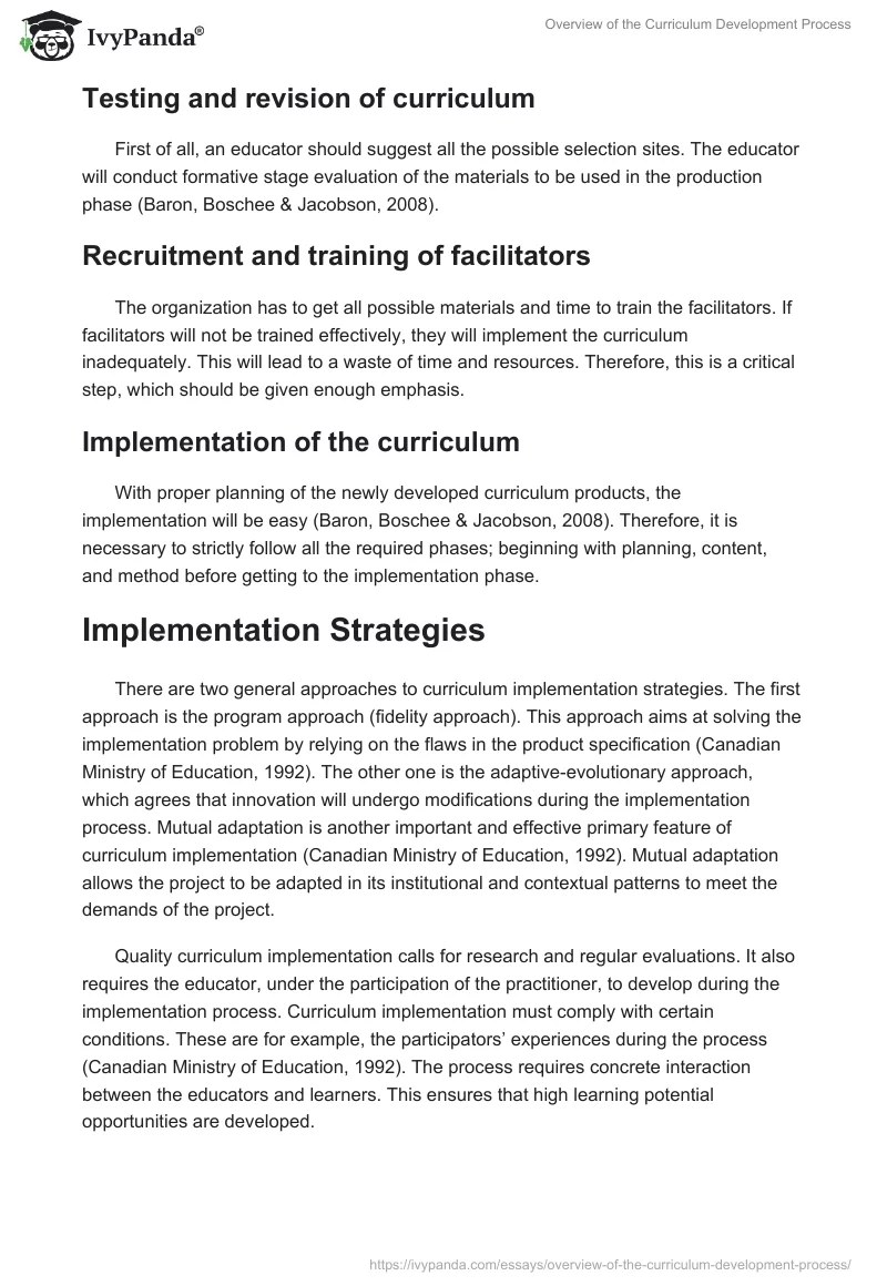 Overview of the Curriculum Development Process. Page 3