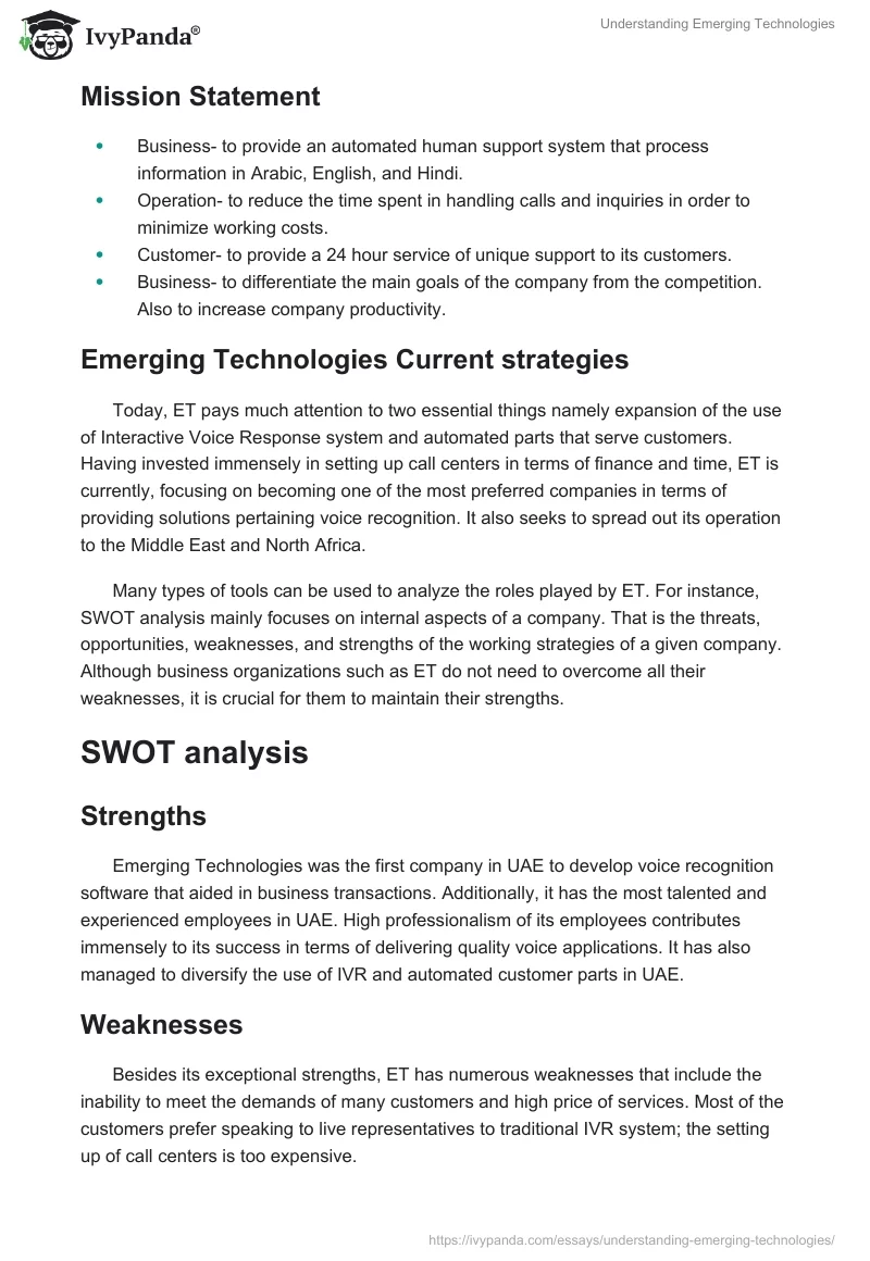 Understanding Emerging Technologies. Page 2