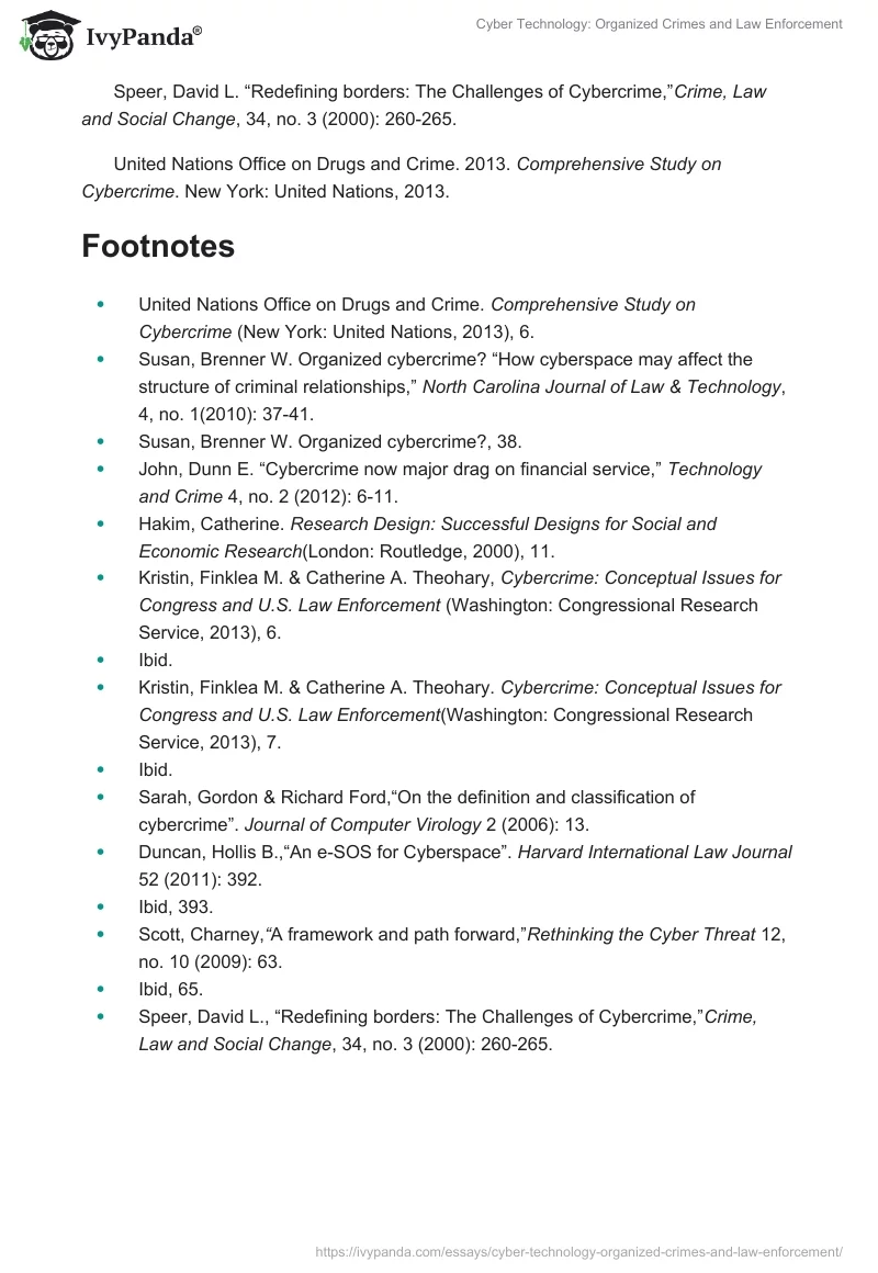 Cyber Technology: Organized Crimes and Law Enforcement. Page 4