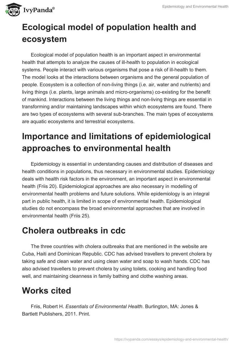 Epidemiology and Environmental Health. Page 2