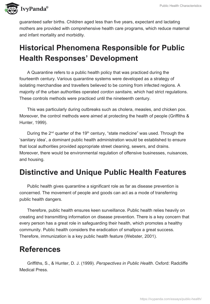 Public Health Characteristics. Page 2