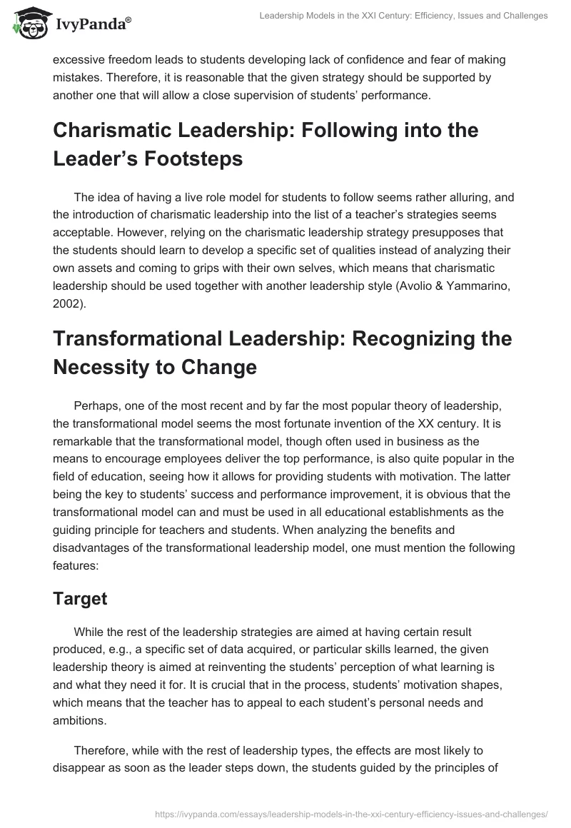 Leadership Models in the XXI Century: Efficiency, Issues and Challenges. Page 3