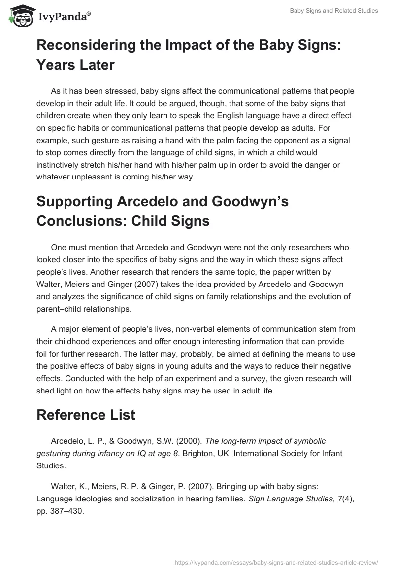 Baby Signs and Related Studies. Page 2