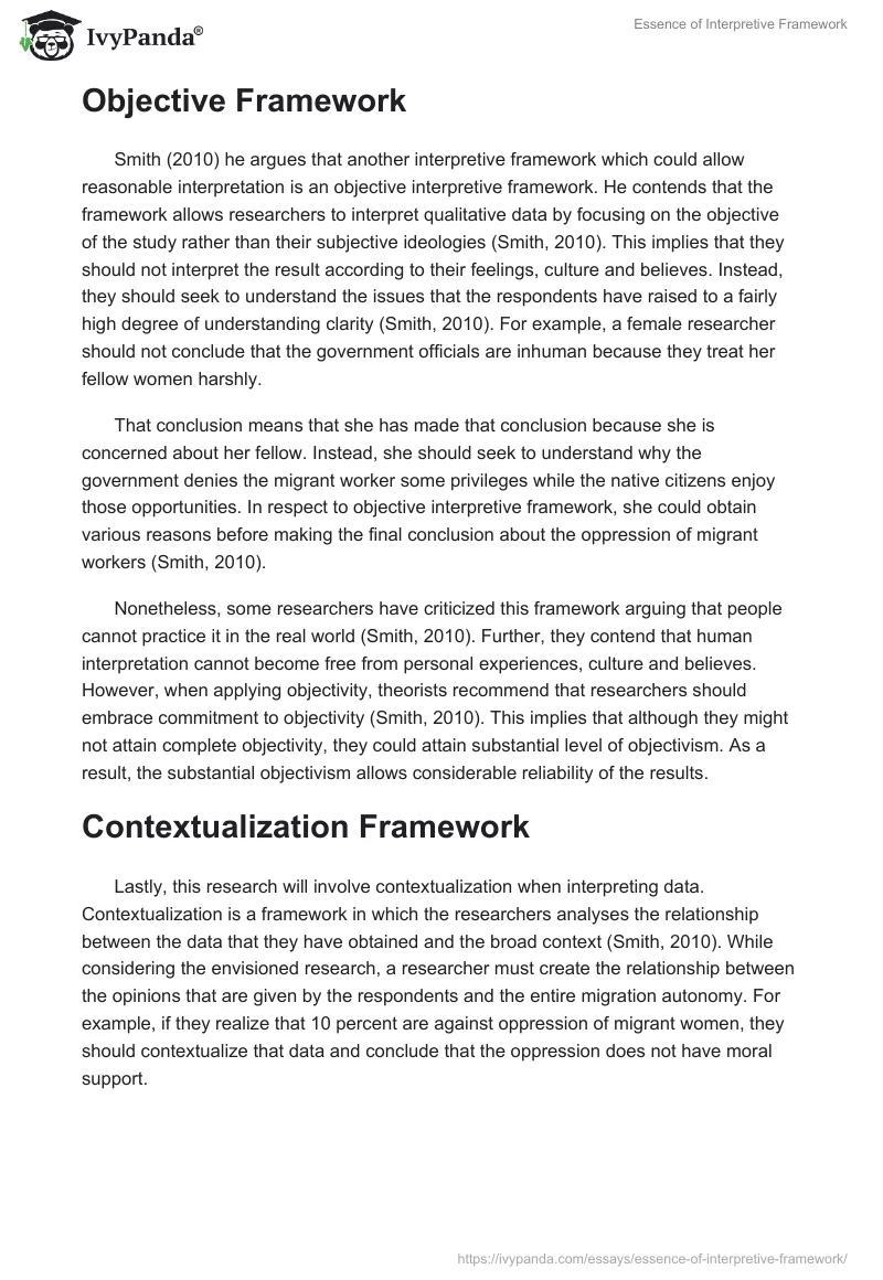 Essence of Interpretive Framework. Page 2