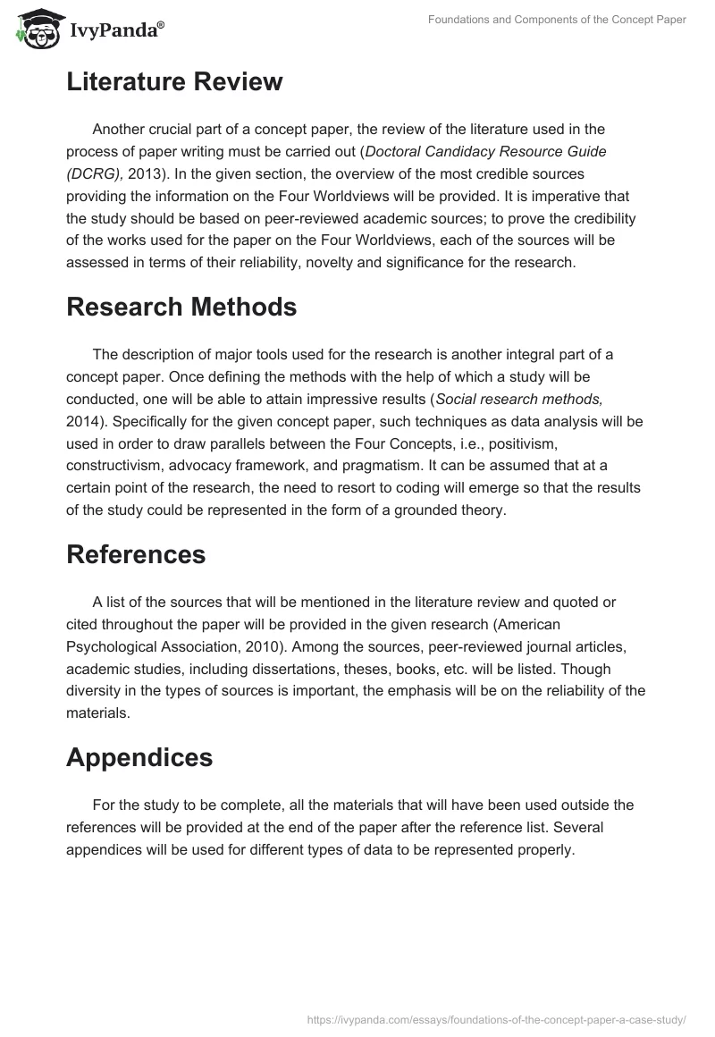 Foundations and Components of the Concept Paper. Page 2