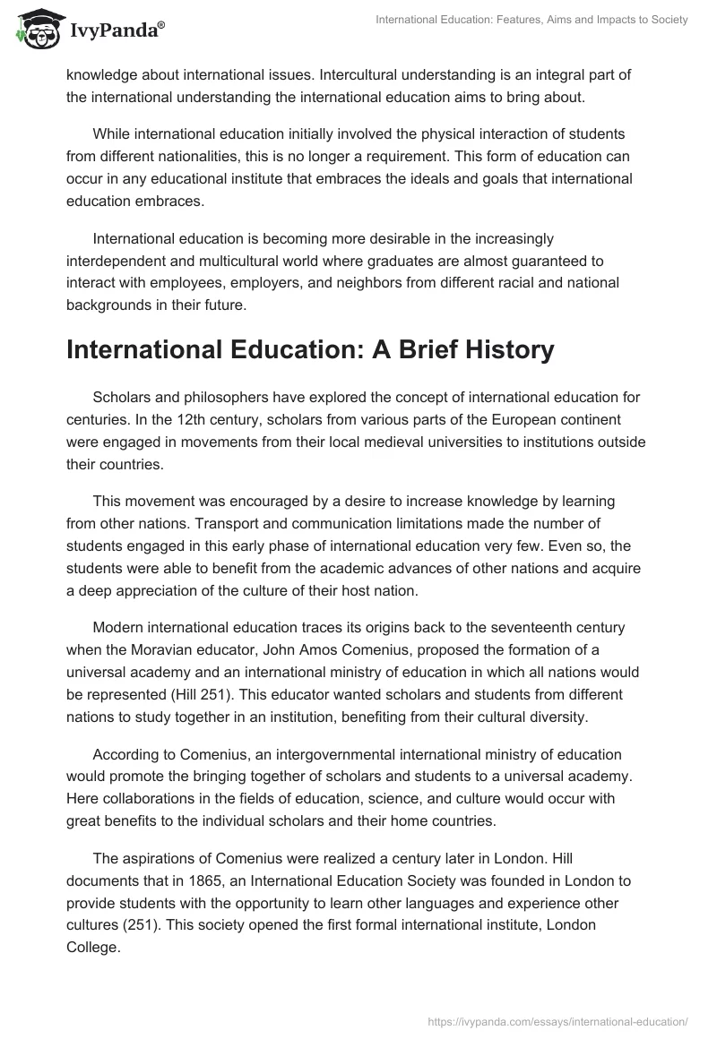 International Education: Features, Aims and Impacts to Society. Page 2