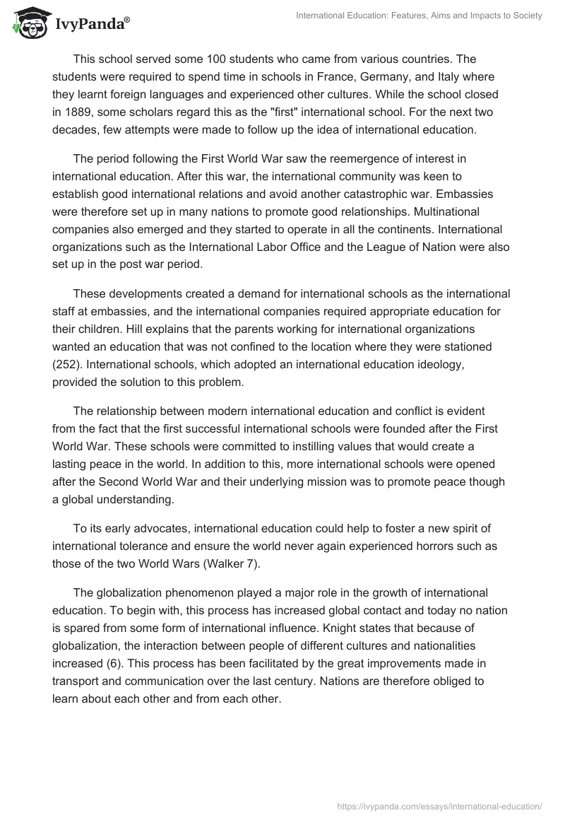 International Education: Features, Aims and Impacts to Society. Page 3