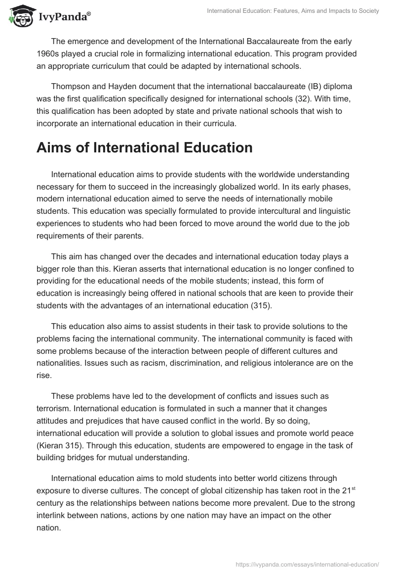 International Education: Features, Aims and Impacts to Society. Page 4