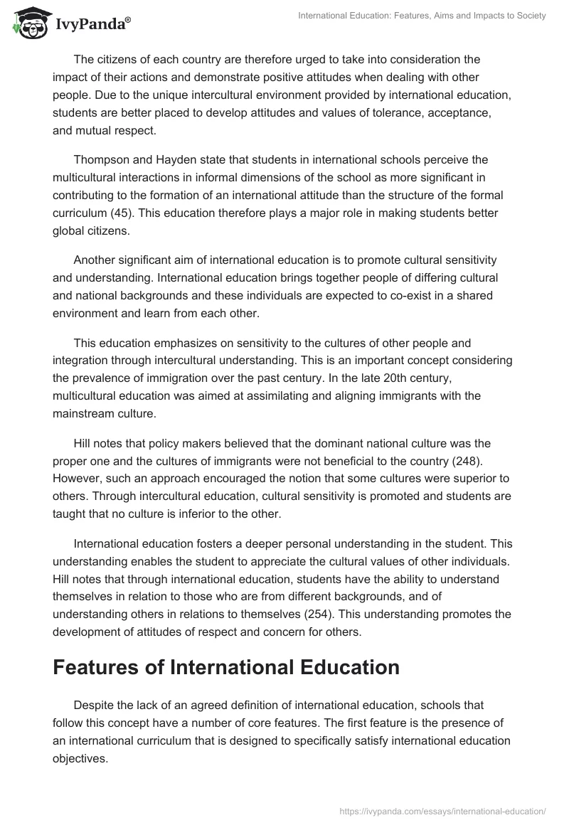International Education: Features, Aims and Impacts to Society. Page 5