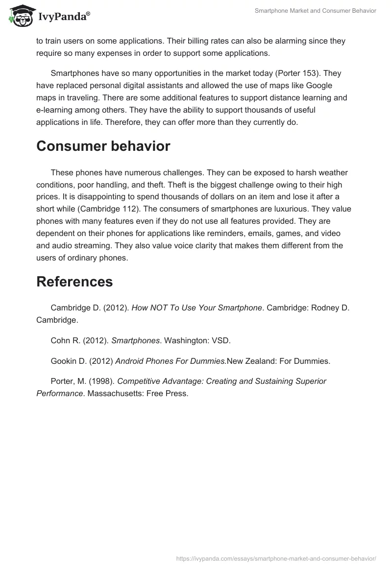 Smartphone Market and Consumer Behavior. Page 3