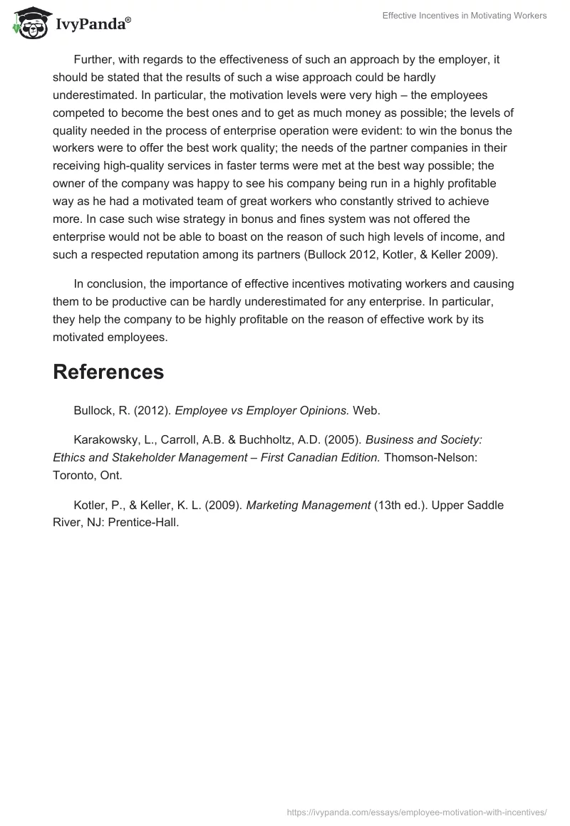 Effective Incentives in Motivating Workers. Page 2