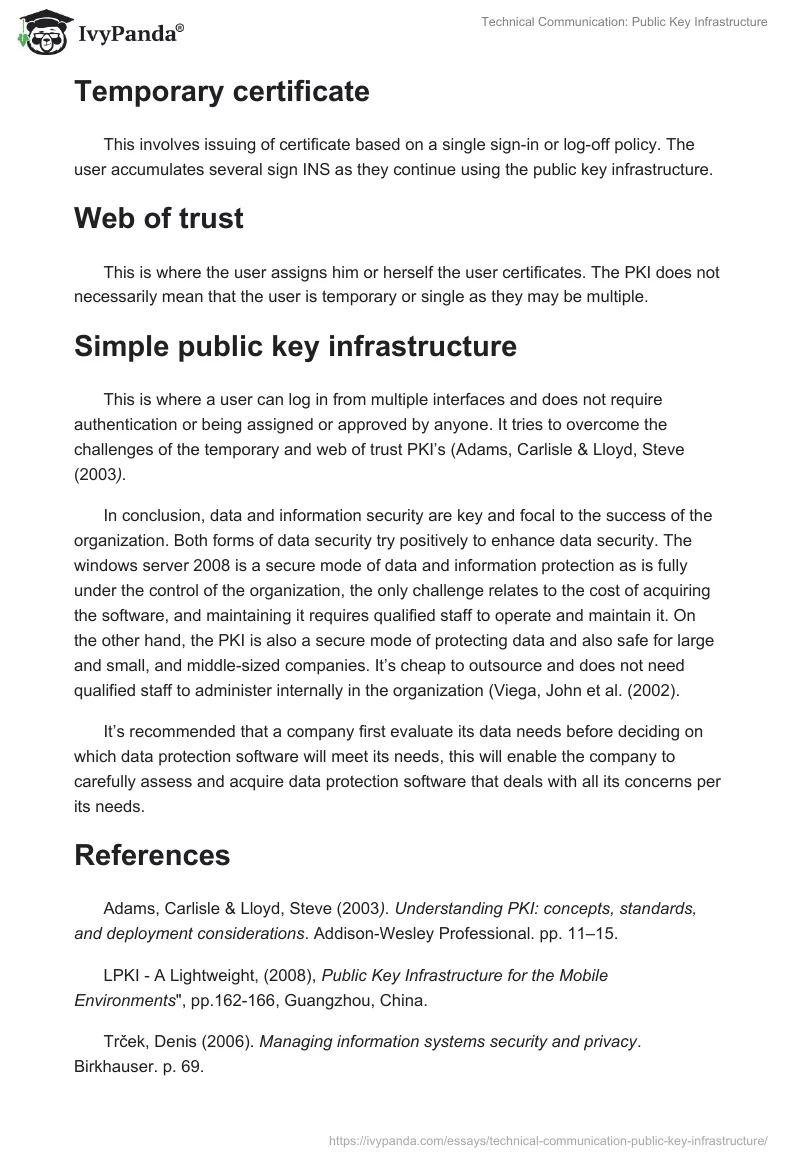 Technical Communication: Public Key Infrastructure. Page 2