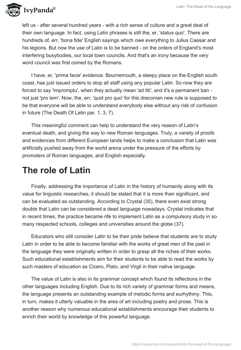 Latin: The Dead of the Language. Page 3