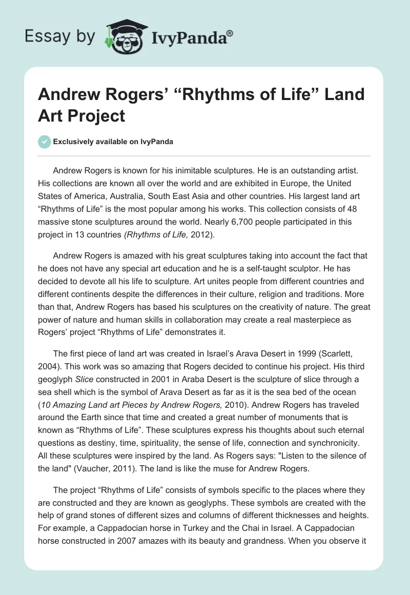 Andrew Rogers’ “Rhythms of Life” Land Art Project. Page 1