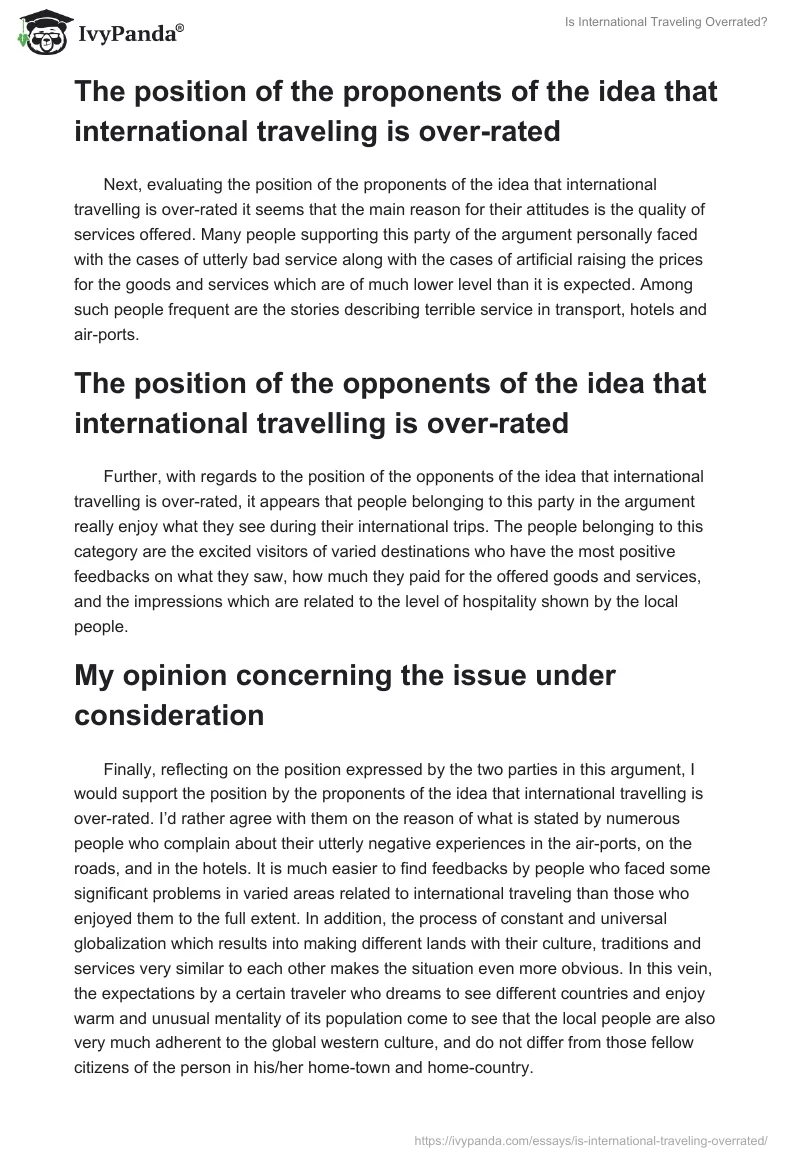 Is International Traveling Overrated?. Page 2