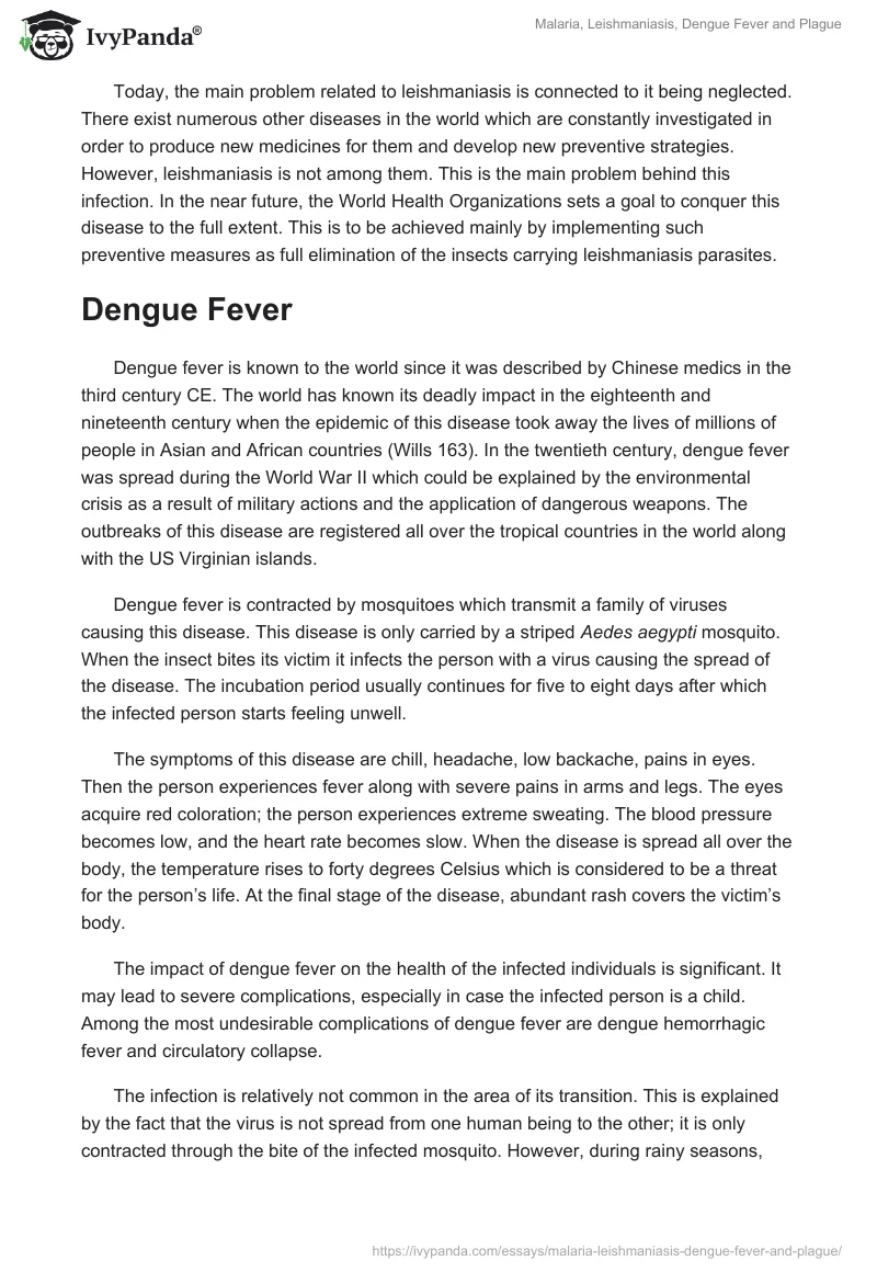 Malaria, Leishmaniasis, Dengue Fever and Plague. Page 4