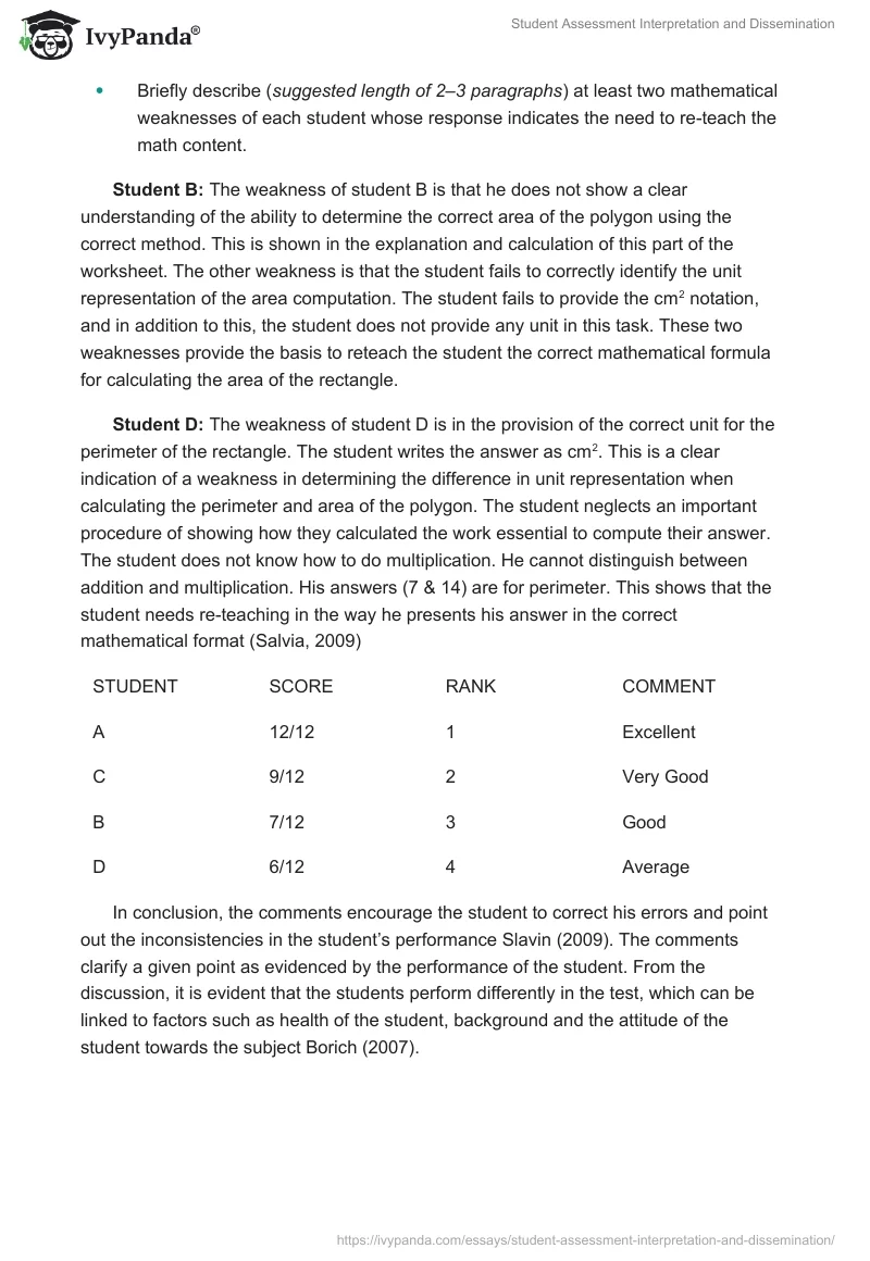Student Assessment Interpretation and Dissemination. Page 2