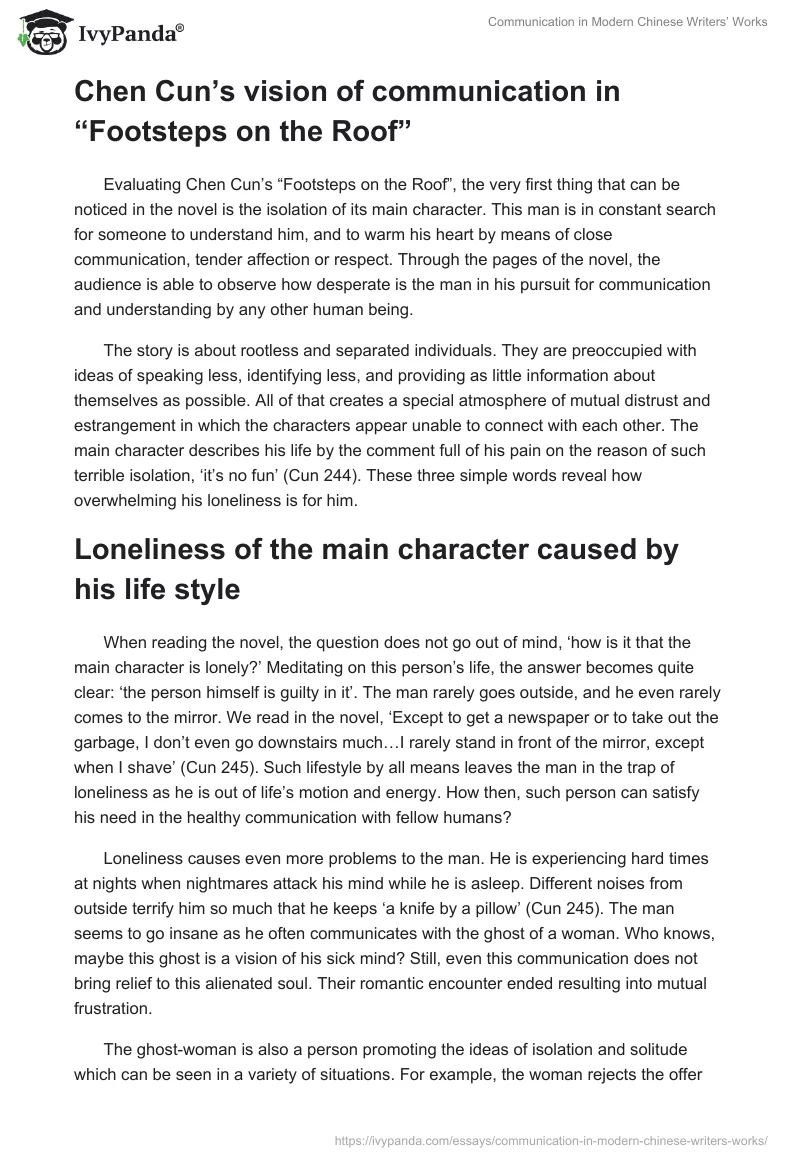 Communication in Modern Chinese Writers’ Works. Page 2