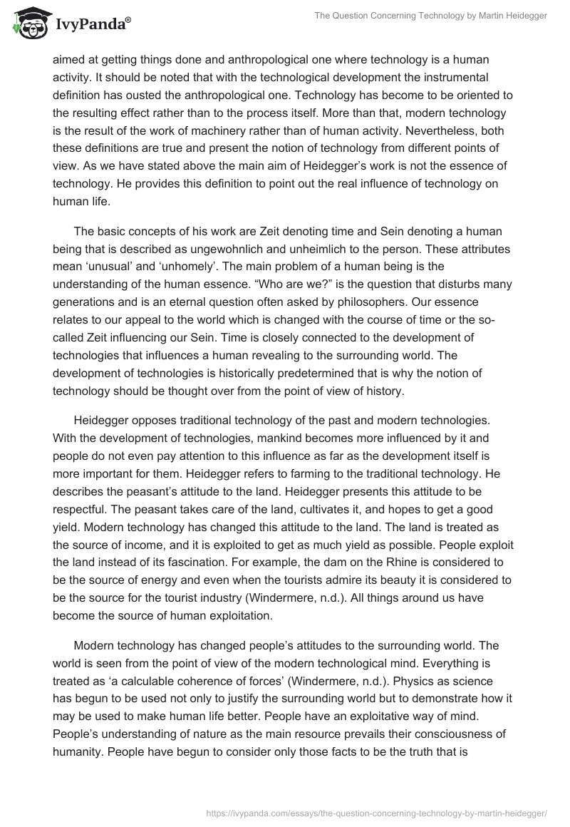 "The Question Concerning Technology" by Martin Heidegger. Page 3