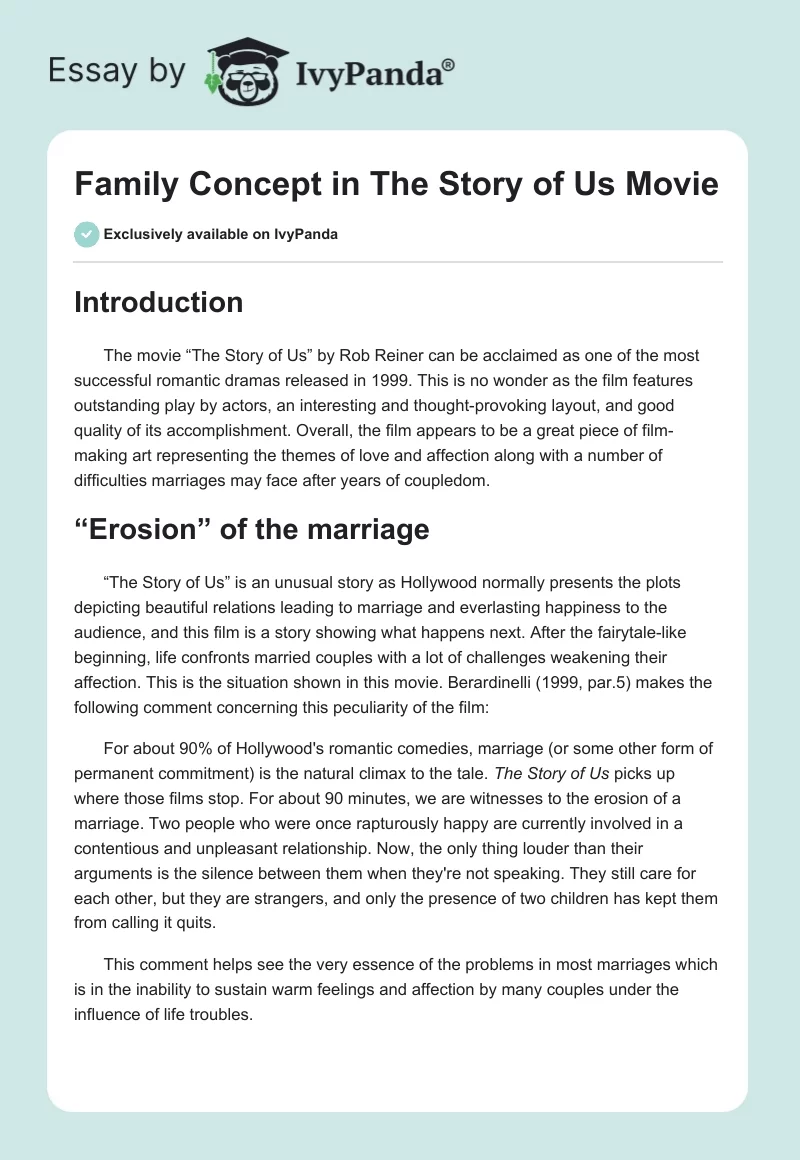 Family Concept in "The Story of Us" Movie. Page 1