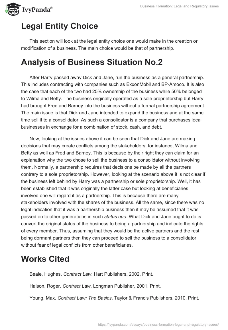 Business Formation: Legal and Regulatory Issues. Page 3
