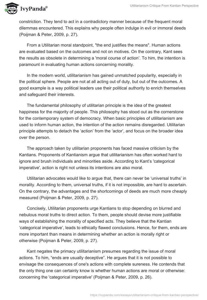 Utilitarianism Critique From Kantian Perspective. Page 2