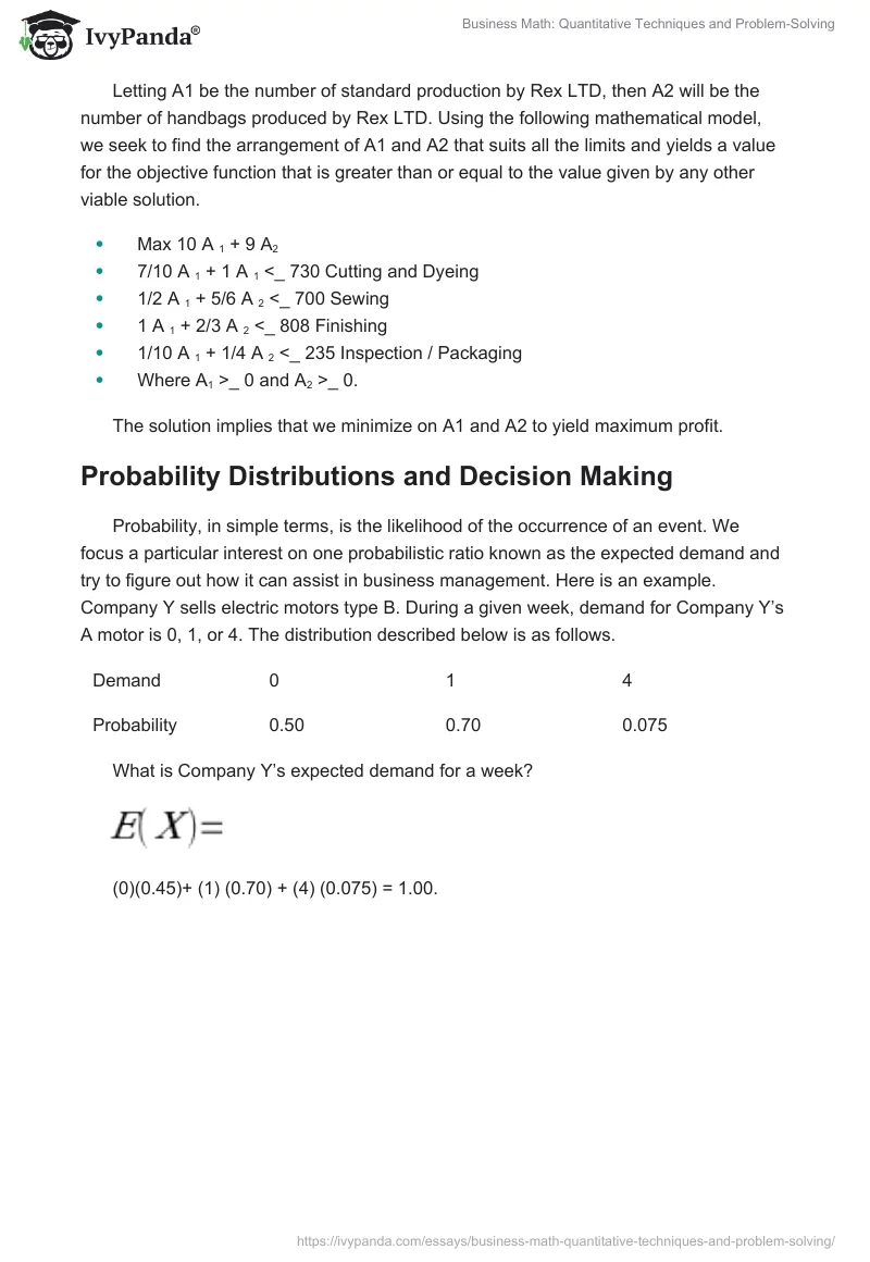 Business Math: Quantitative Techniques and Problem-Solving. Page 2
